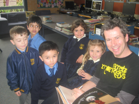 Aaron Blabey autographs our books