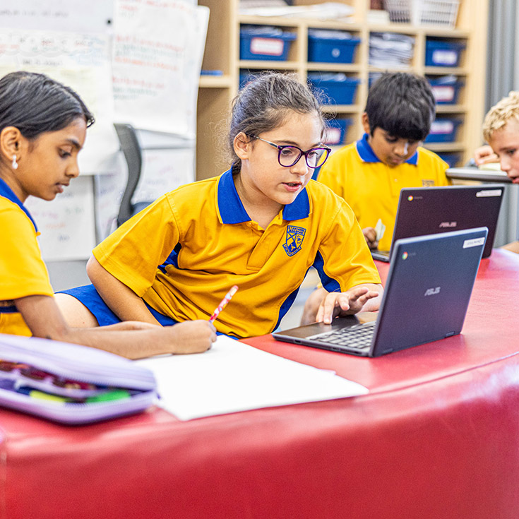 Students learning in the classroom at St Andrews Primary School Marayong
