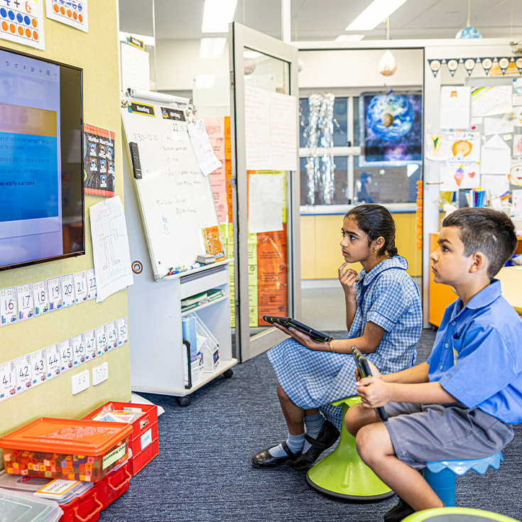 Students learning in the classroom at St Andrews Primary School Marayong
