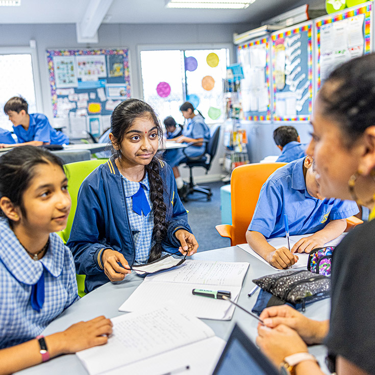Students learning in the classroom at St Andrews Primary School Marayong